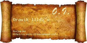 Oravik Illés névjegykártya